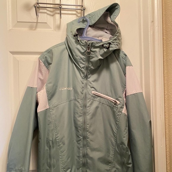Women’s Small light green and white Columbia Convert ski snowboard jacket - Picture 3 of 12